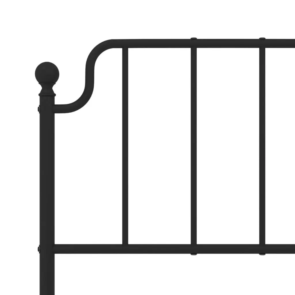 Metal Bed Frame with Headboard and FootboardÂ Black 135x190 cm 373904