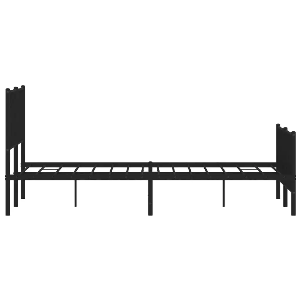 Metal Bed Frame with Headboard and FootboardÂ Black 150x200 cm 374457