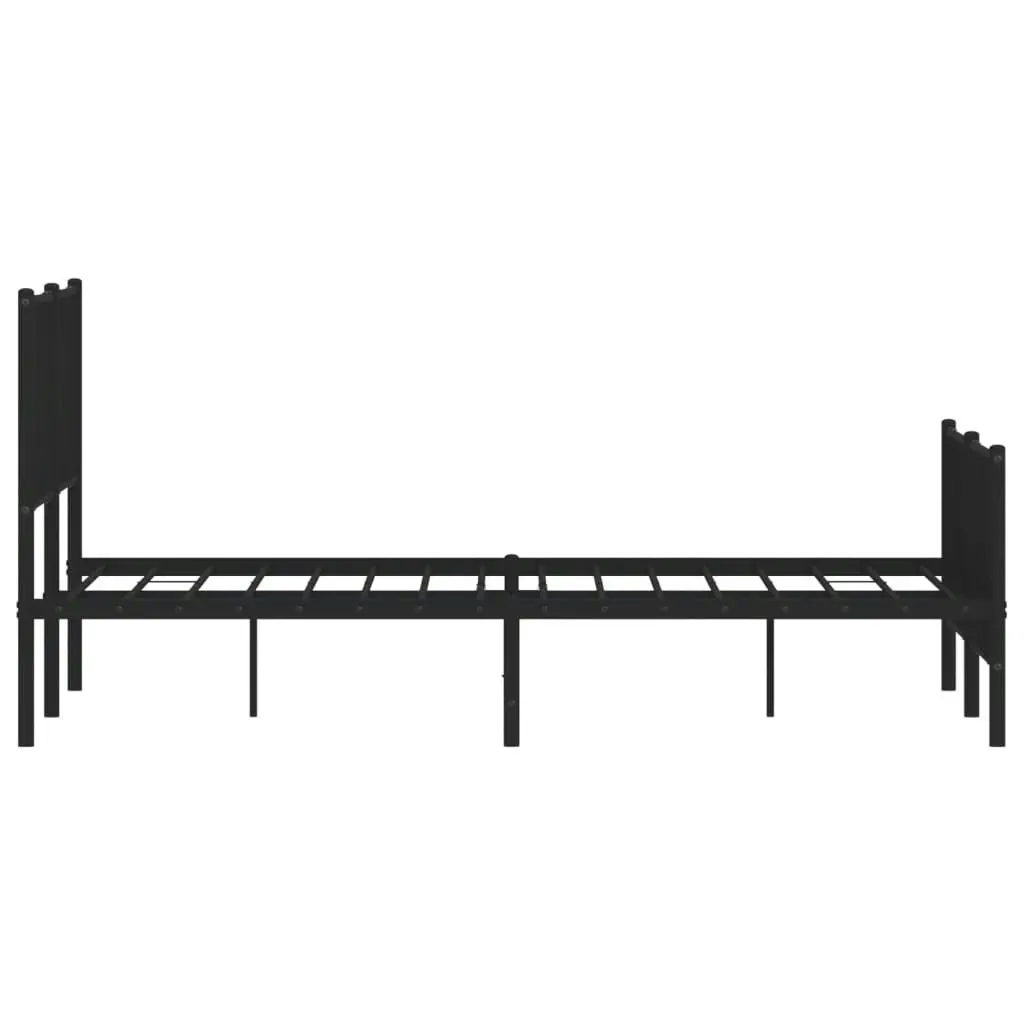 Metal Bed Frame with Headboard and FootboardÂ Black 135x190 cm 374454