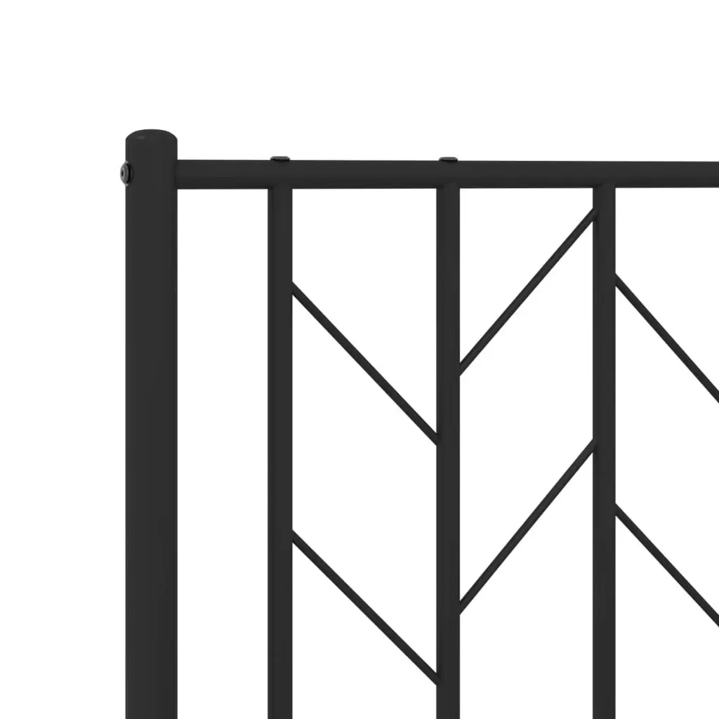 Metal Bed Frame with Headboard and FootboardÂ Black 135x190 cm 374454