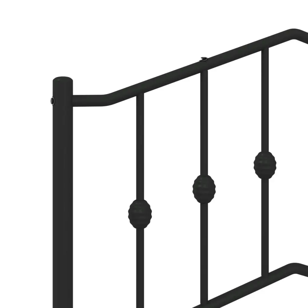 Metal Bed Frame with Headboard and FootboardÂ Black 92x187 cm Single Size 373799