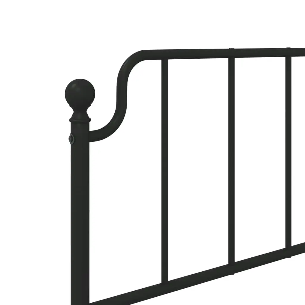 Metal Bed Frame without Mattress with Footboard??Black 90x190 cm 373897