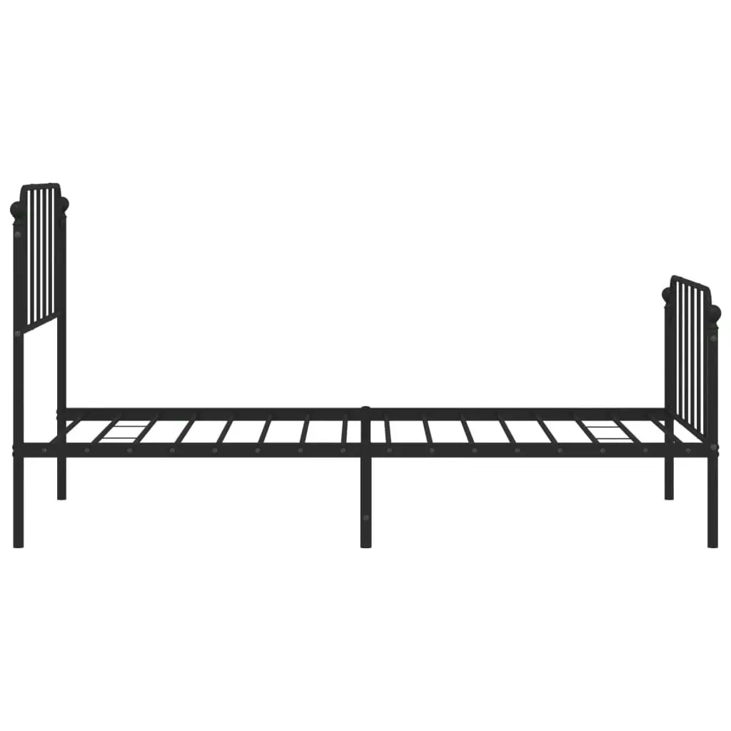 Metal Bed Frame without Mattress with Footboard??Black 90x190 cm 373897