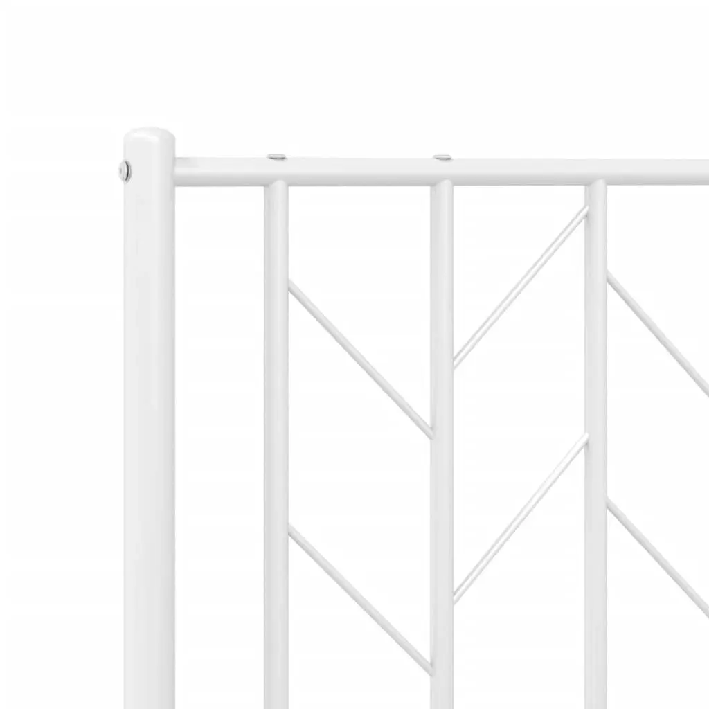 Metal Bed Frame with Headboard and FootboardÂ White 107x203 cm 374500