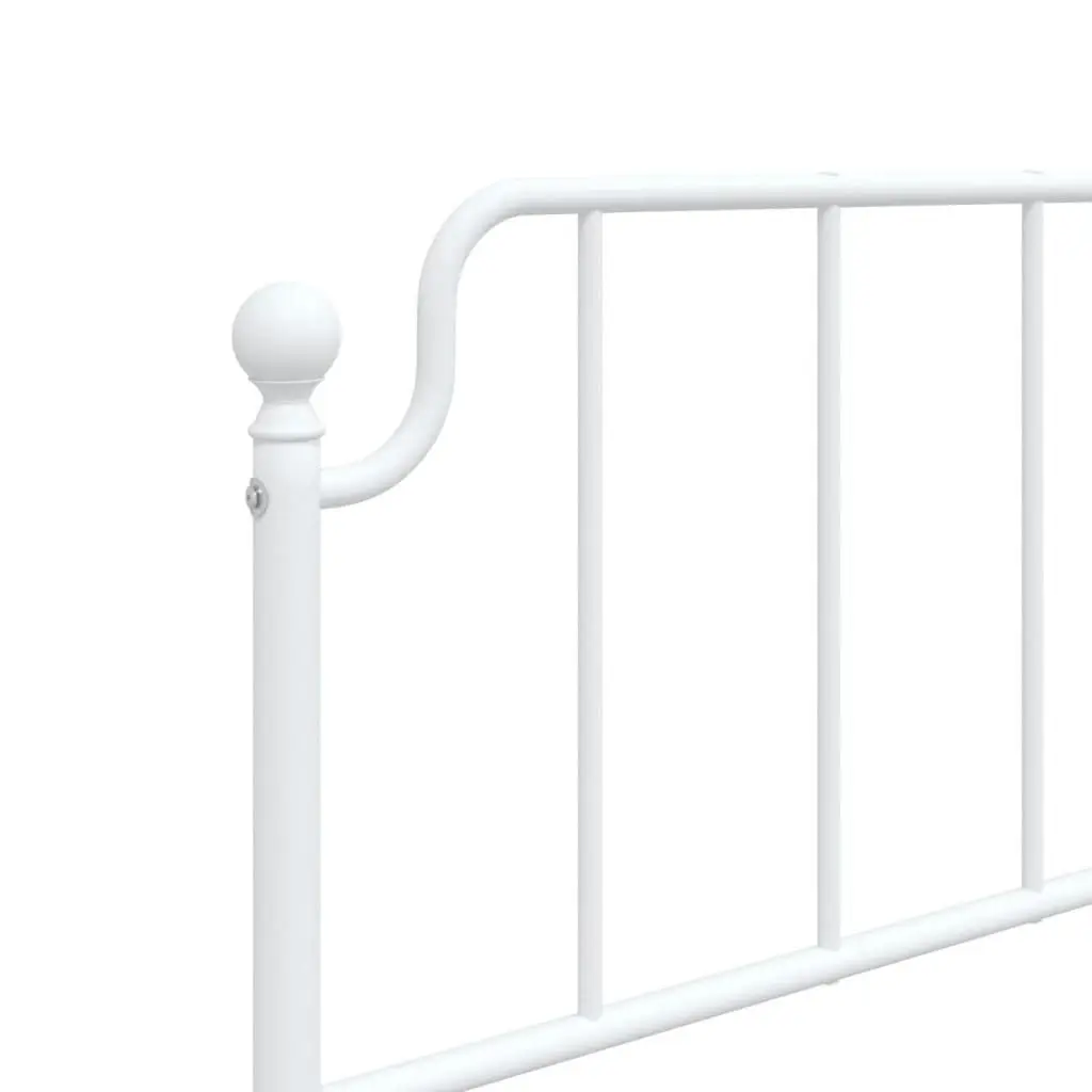 Metal Bed Frame with Headboard and FootboardÂ White 107x203 cm 373950