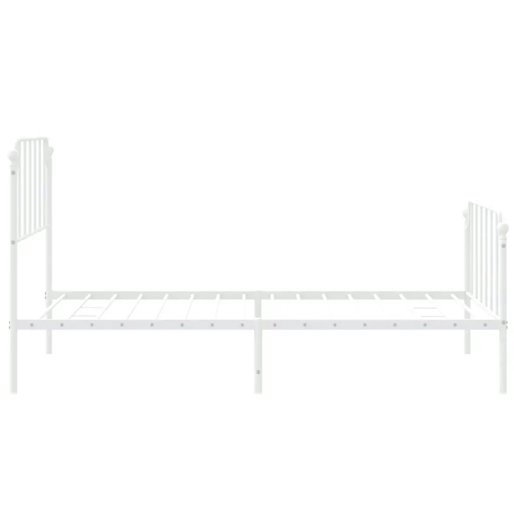 Metal Bed Frame with Headboard and FootboardÂ White 107x203 cm 373950