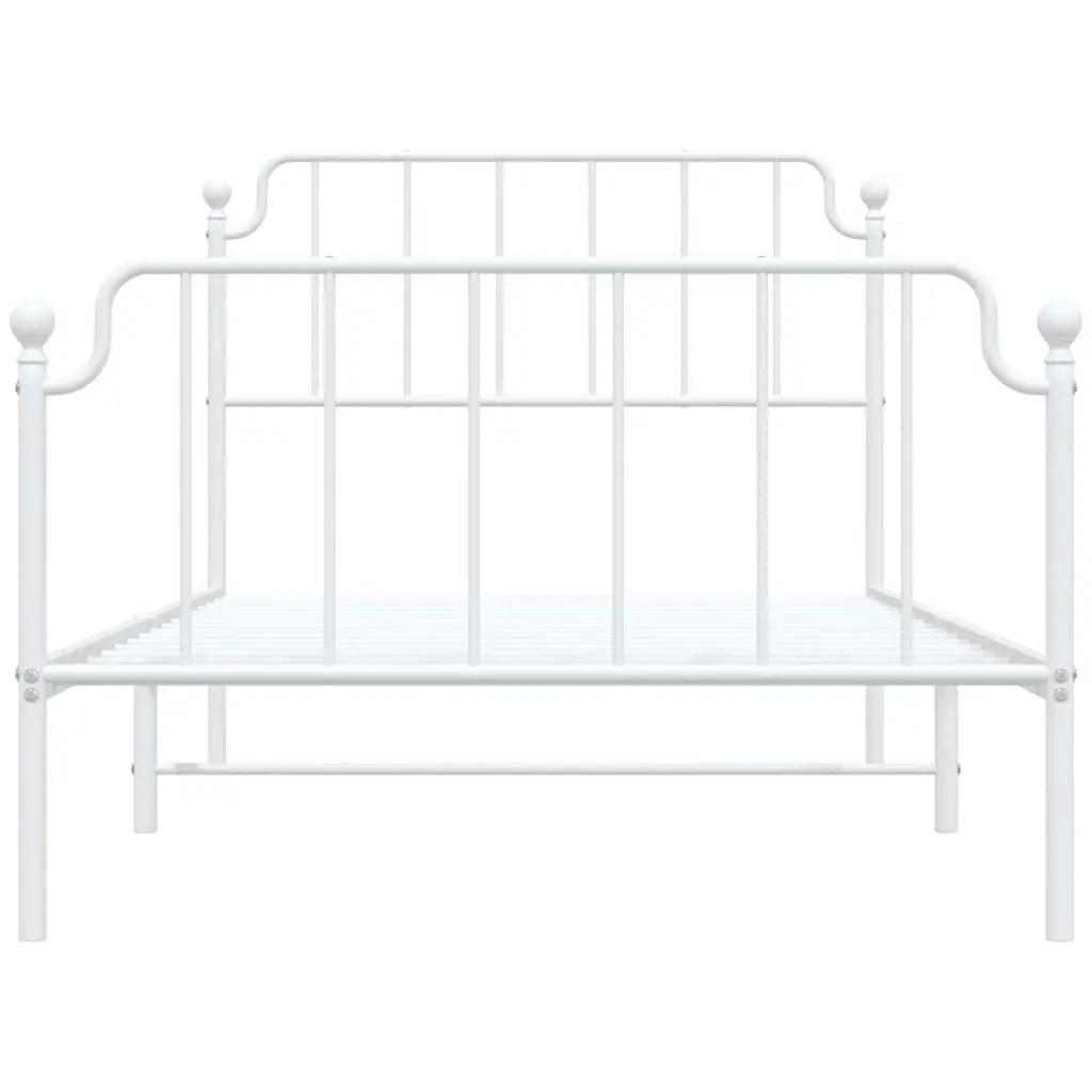 Metal Bed Frame with Headboard and FootboardÂ White 107x203 cm 373950