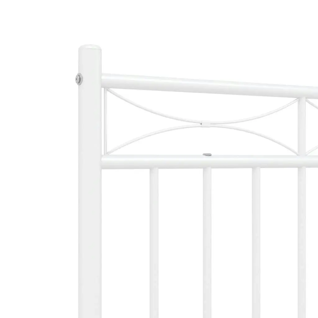 Metal Bed Frame with Headboard and FootboardÂ White 150x200 cm 373760