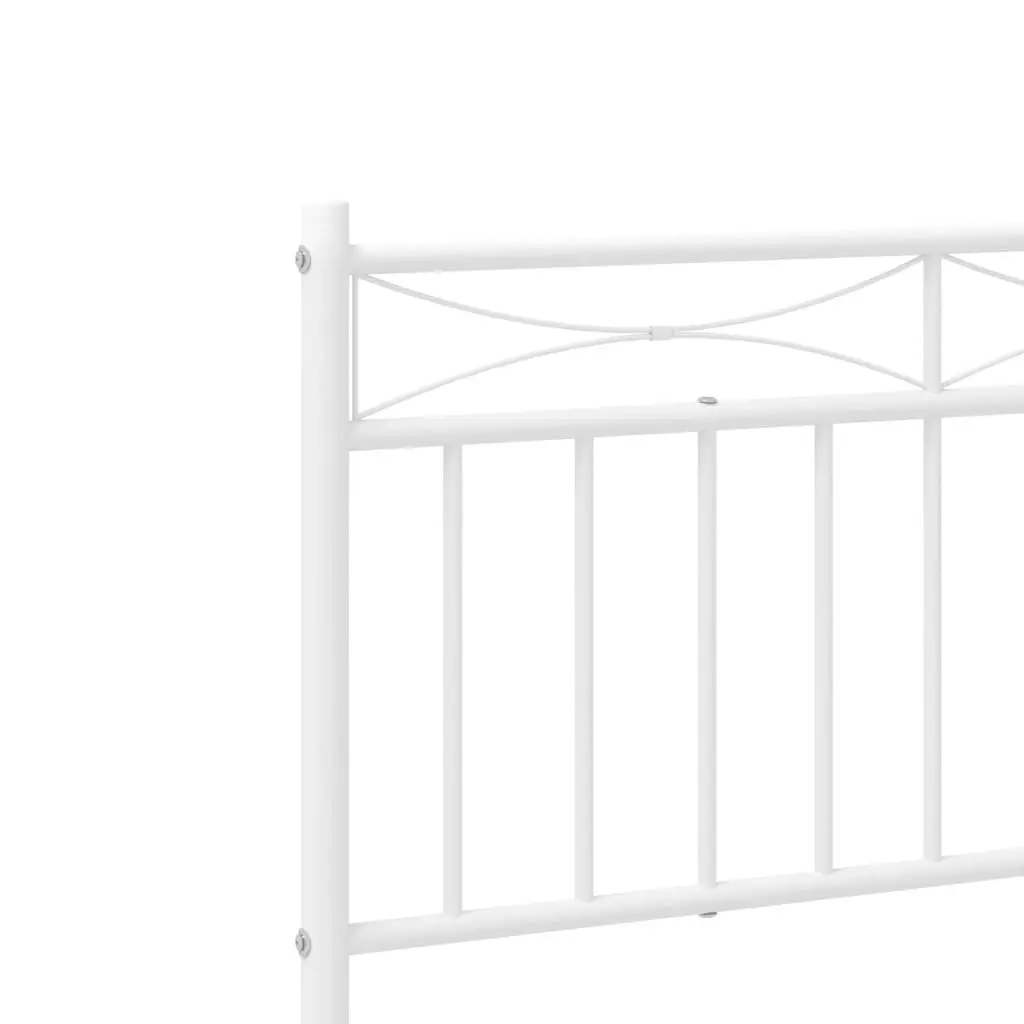 Metal Bed Frame with Headboard and FootboardÂ White 183x203 cm King Size 373762