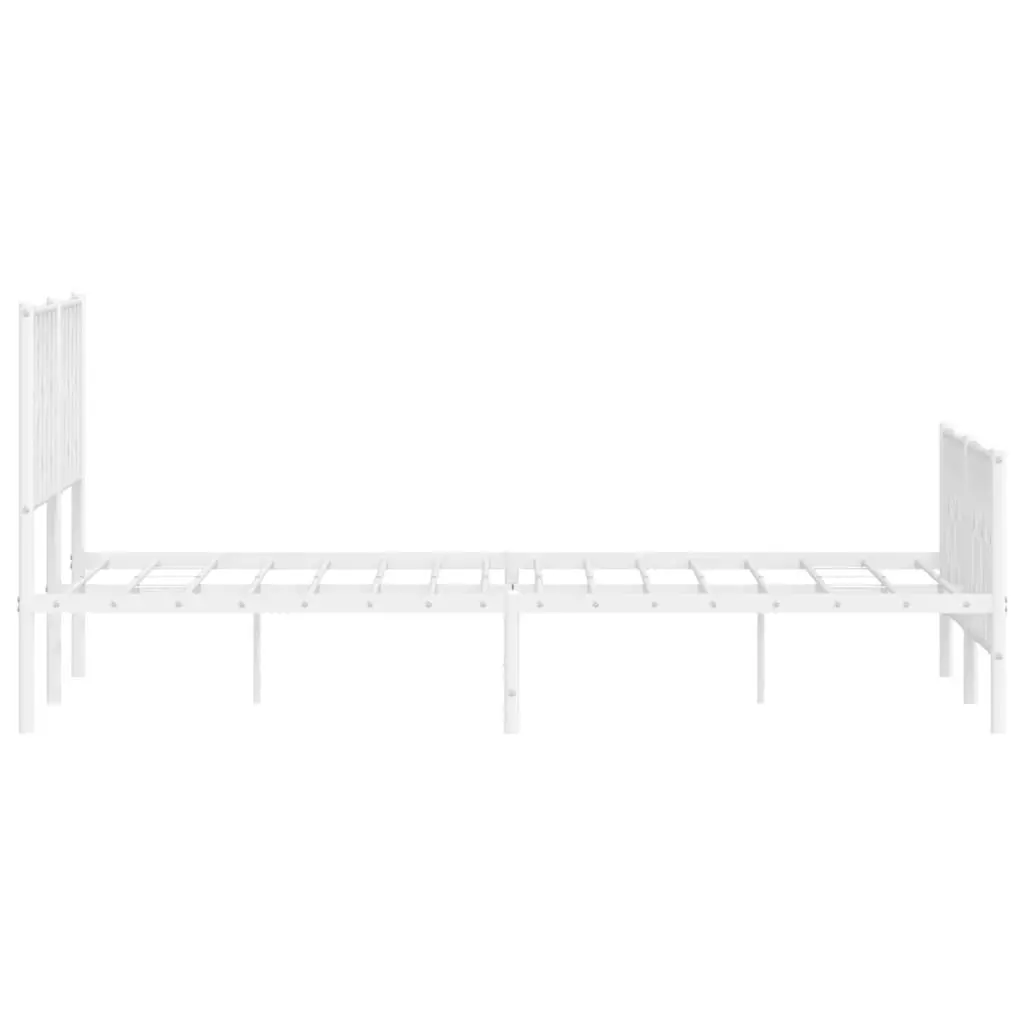 Metal Bed Frame with Headboard and FootboardÂ White 150x200 cm 374506