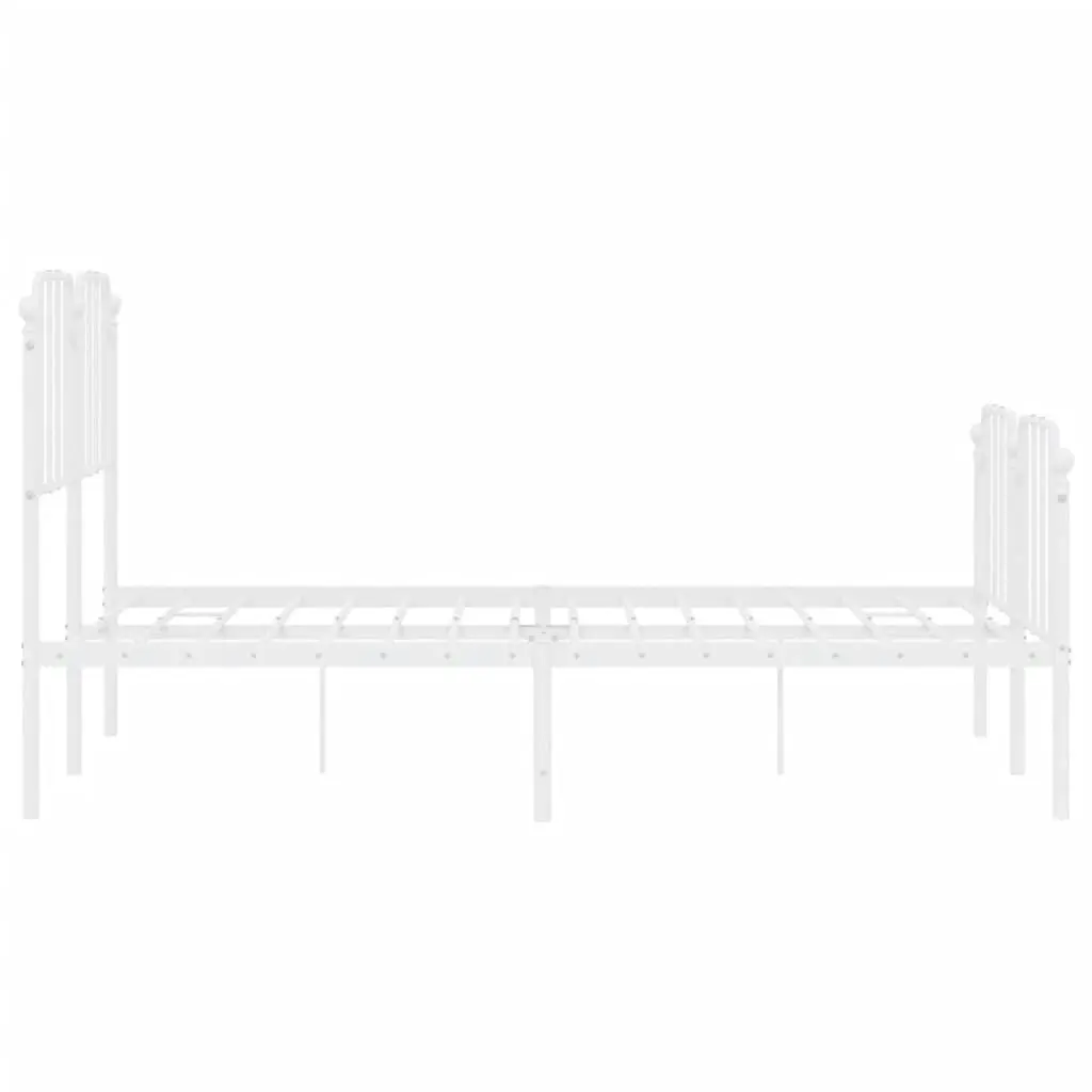 Metal Bed Frame with Headboard and FootboardÂ White 150x200 cm 373956