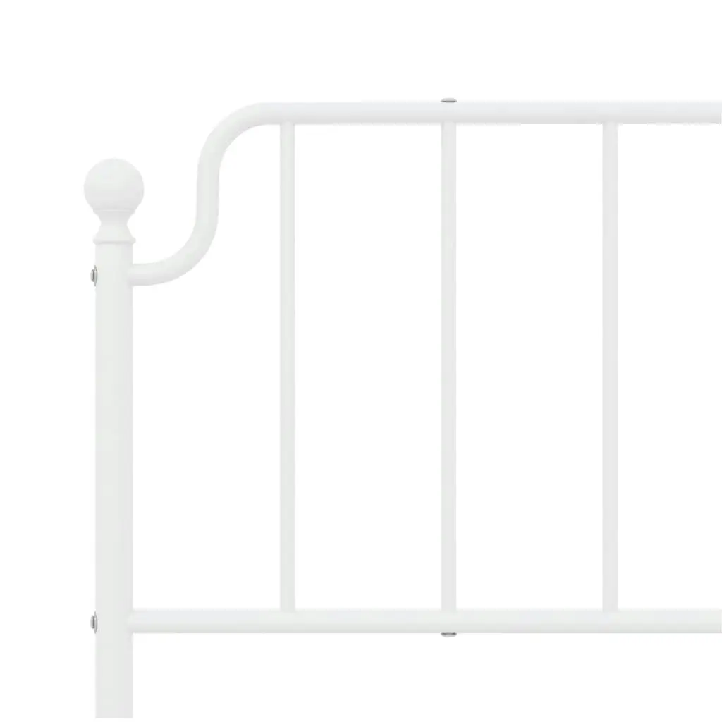 Metal Bed Frame without Mattress with Footboard??White 183x203 cm King 373958