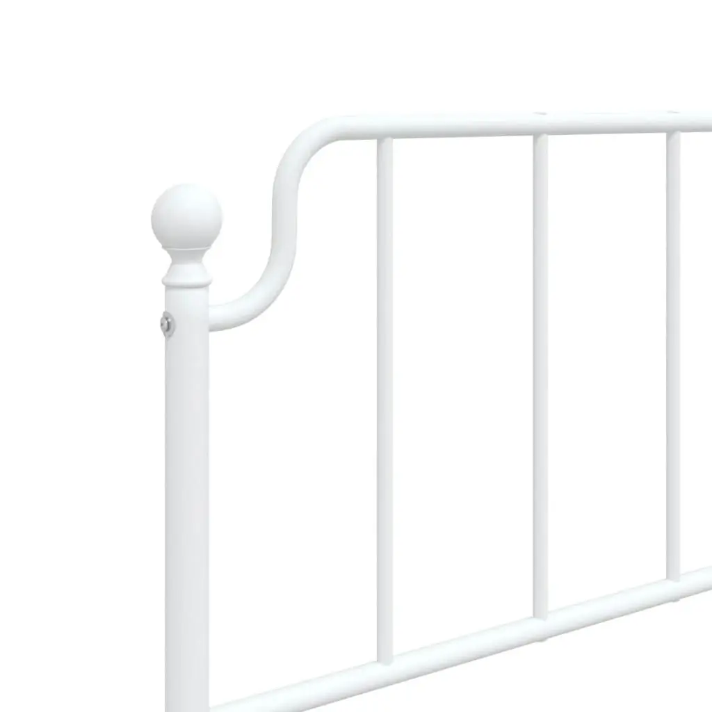 Metal Bed Frame without Mattress with Footboard??White 90x190 cm 373946