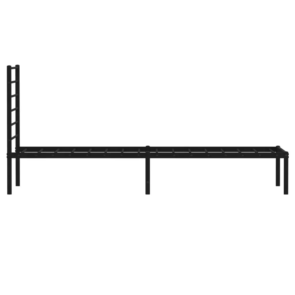 Metal Bed Frame with Headboard Black 106x203 cm King Single Size 352315