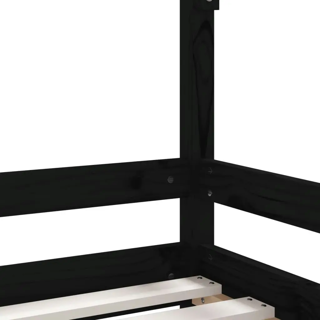 Kids Bed Frame Black 90x190 cm Solid Wood Pine 834494