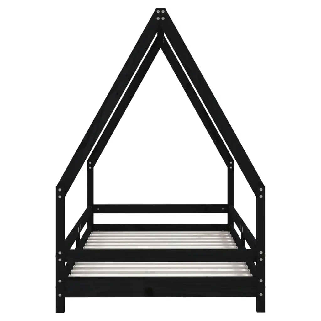 Kids Bed Frame Black 90x190 cm Solid Wood Pine 834494