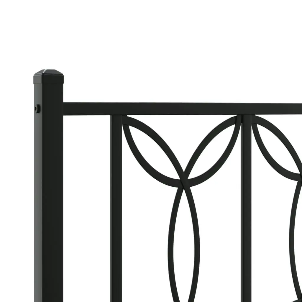 Metal Bed Frame with Headboard Black 106x203 cm King Single Size 376124