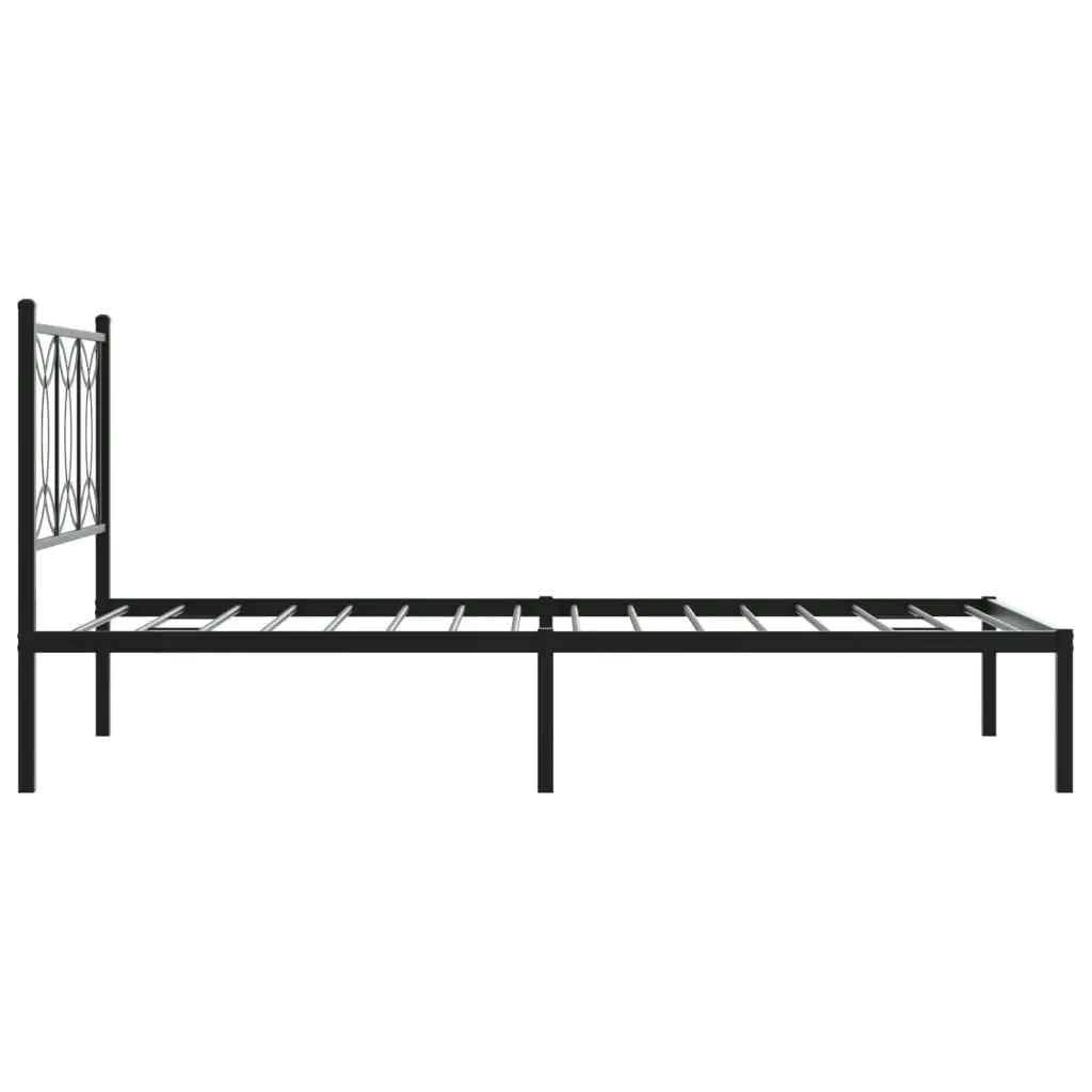 Metal Bed Frame with Headboard Black 106x203 cm King Single Size 376124