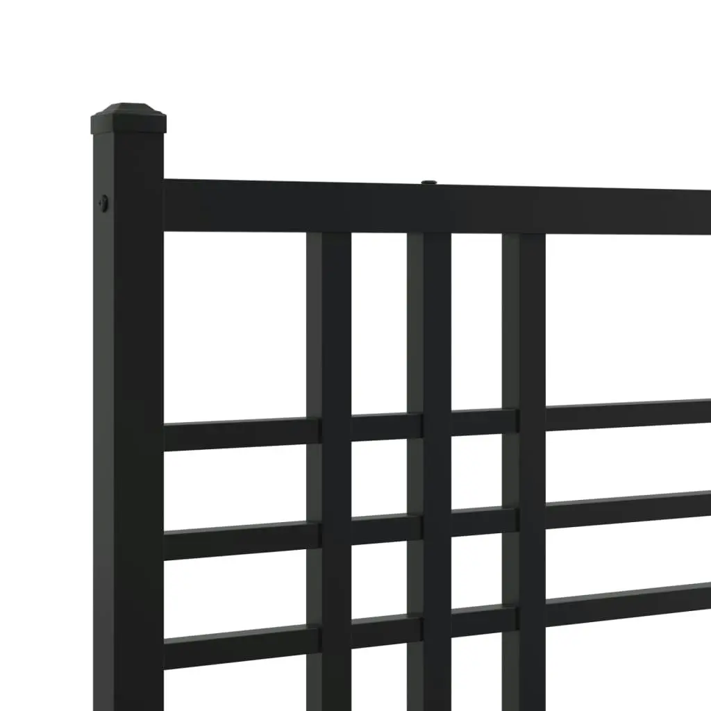 Metal Bed Frame without Mattress with Headboard Black 107x203 cm King Single 376320