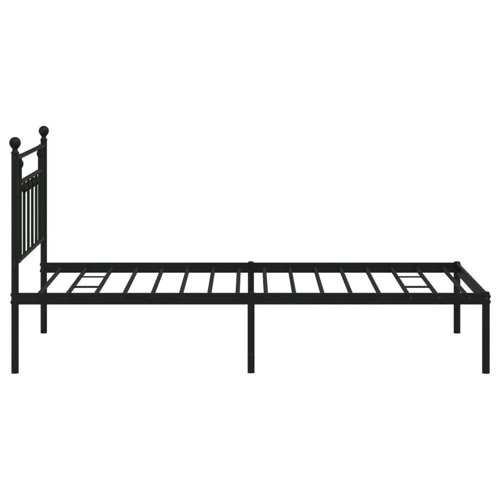 Metal Bed Frame with Headboard Black 106x203 cm King Single Size 353533