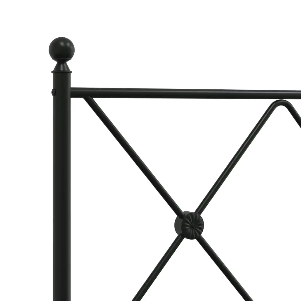 Metal Bed Frame with Headboard Black 106x203 cm King Single Size 376498