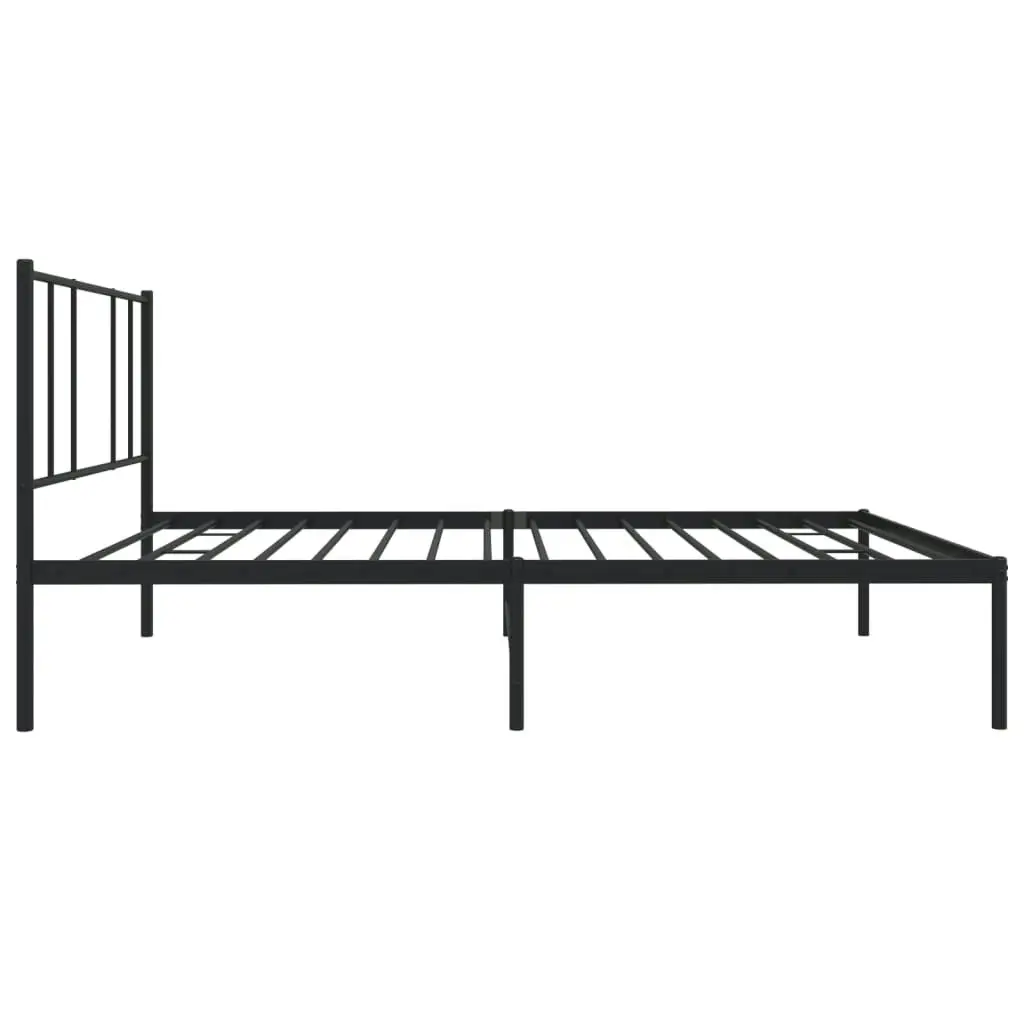 Metal Bed Frame with Headboard Black 106x203 cm King Single Size 352476