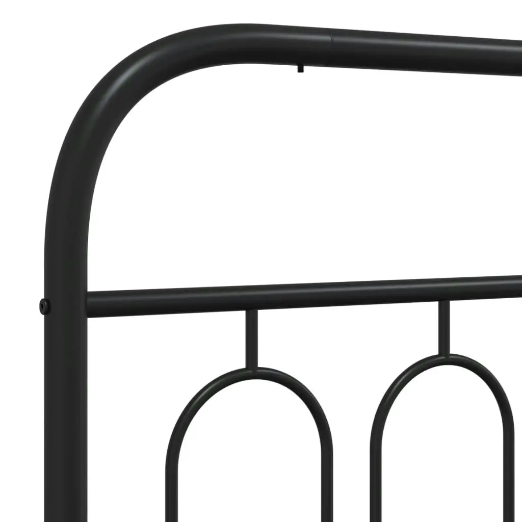 Metal Bed Frame with Headboard Black 106x203 cm King Single Size 377113