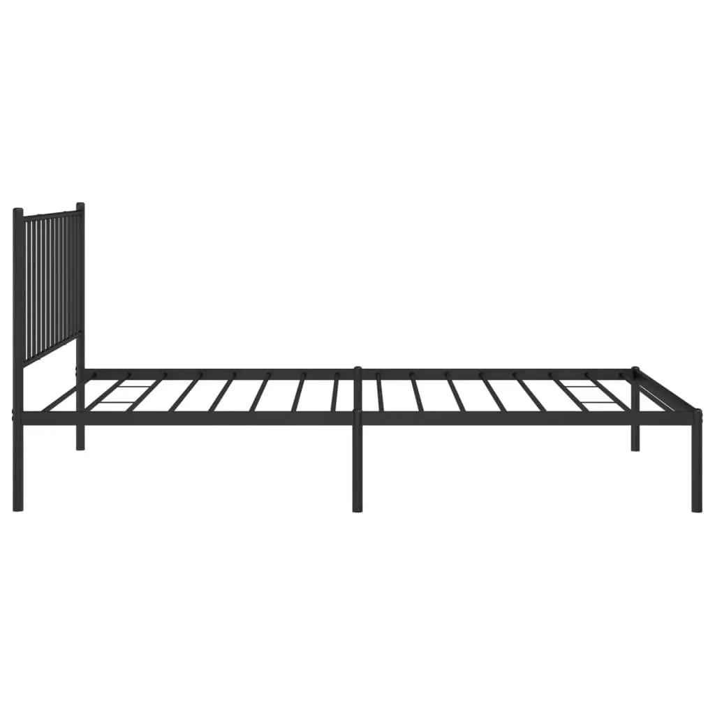 Metal Bed Frame with Headboard Black 107x203 cm 350860