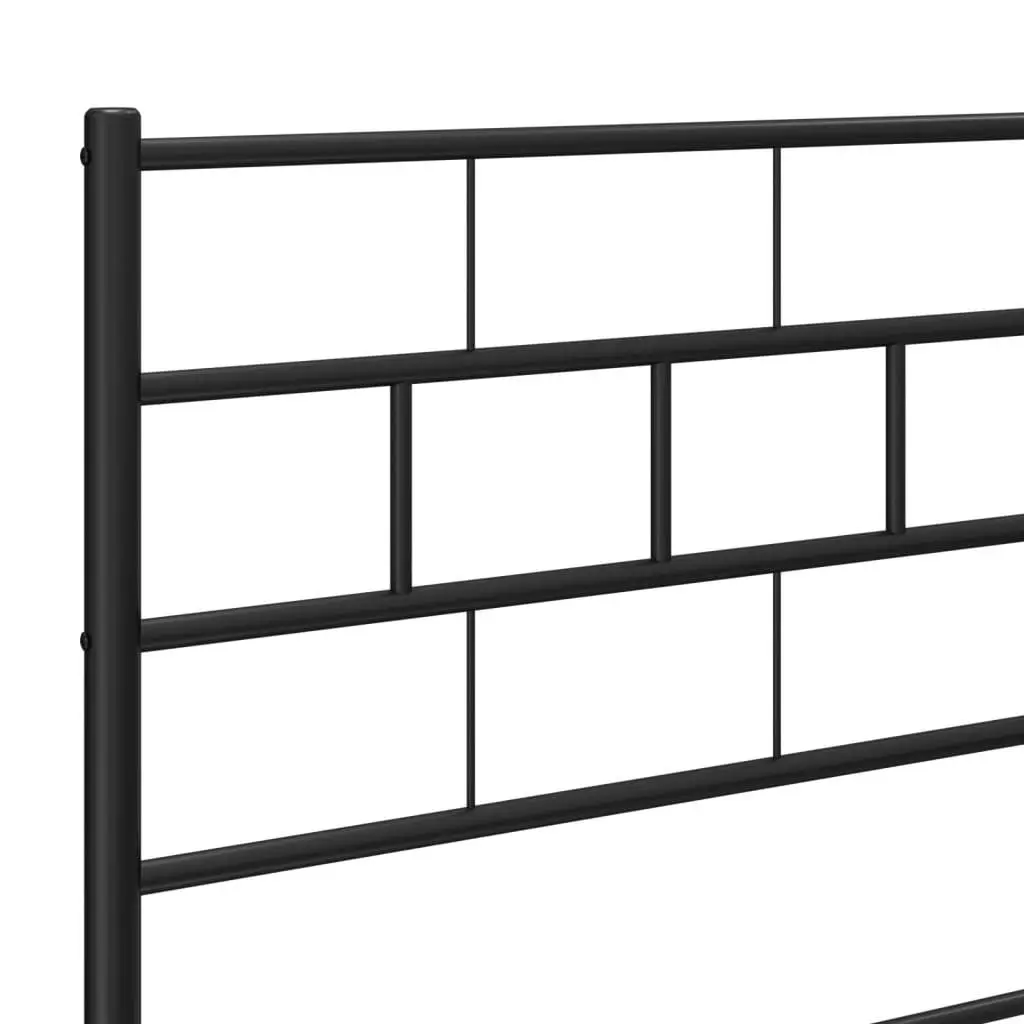 Metal Bed Frame with Headboard Black 107x203 cm 355655