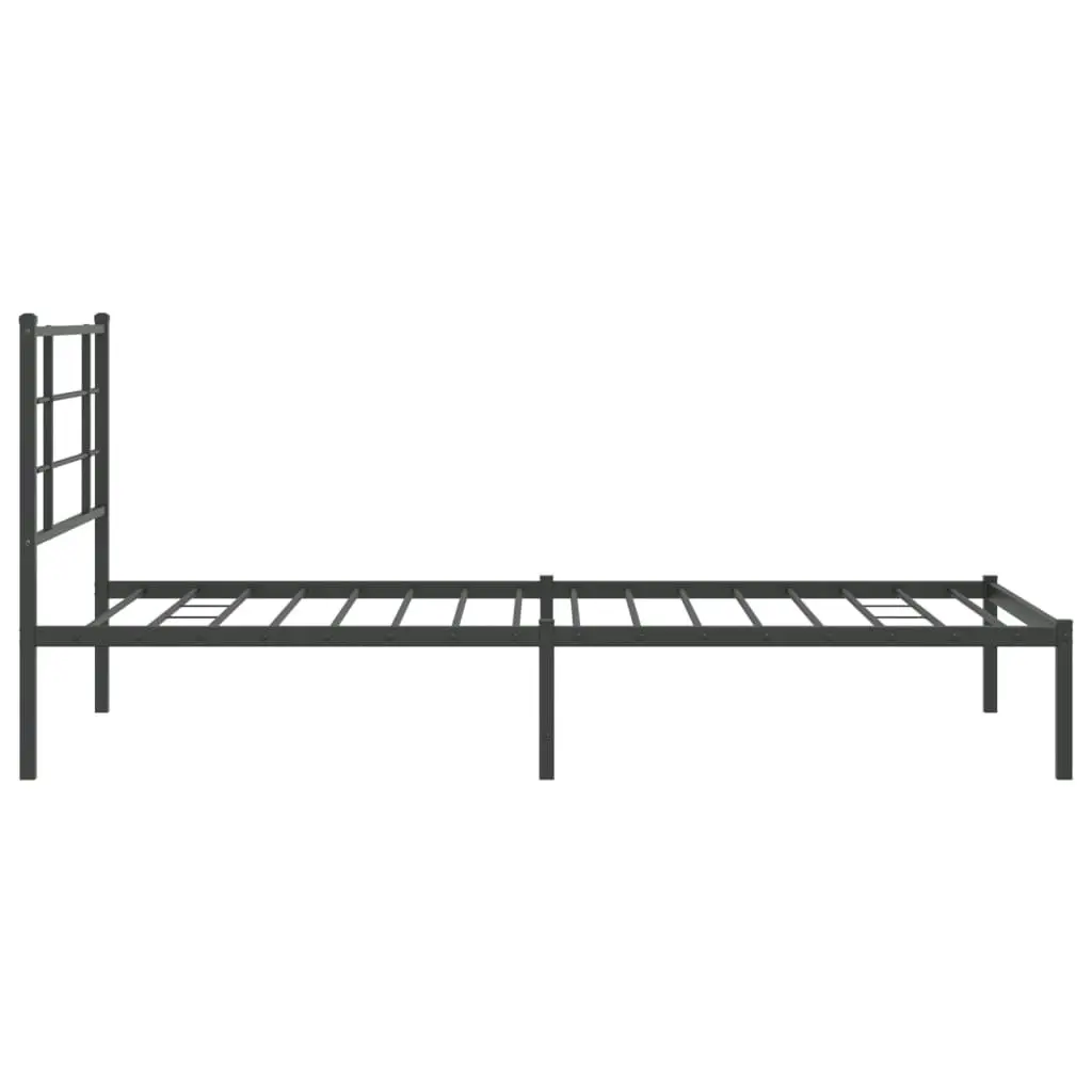 Metal Bed Frame with Headboard Black 107x203 cm 355557