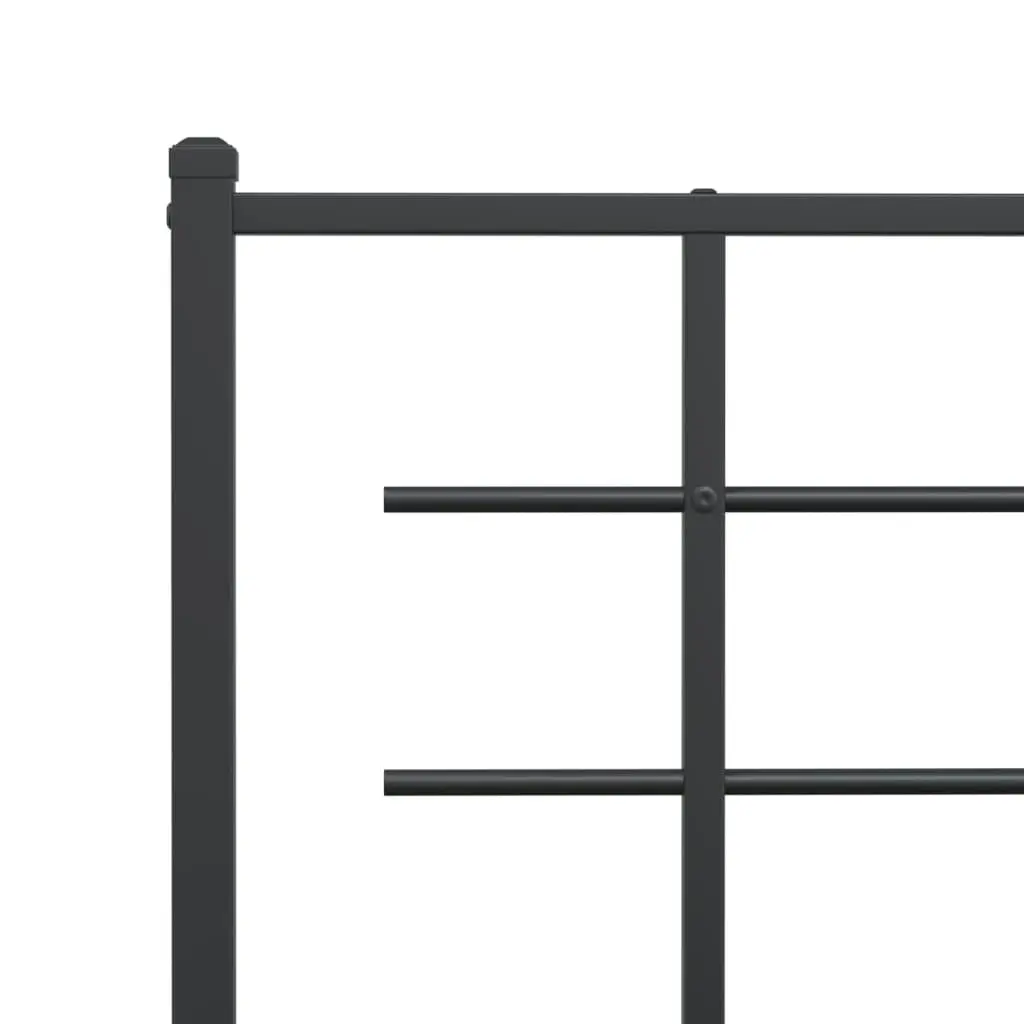 Metal Bed Frame with Headboard Black 107x203 cm 355557