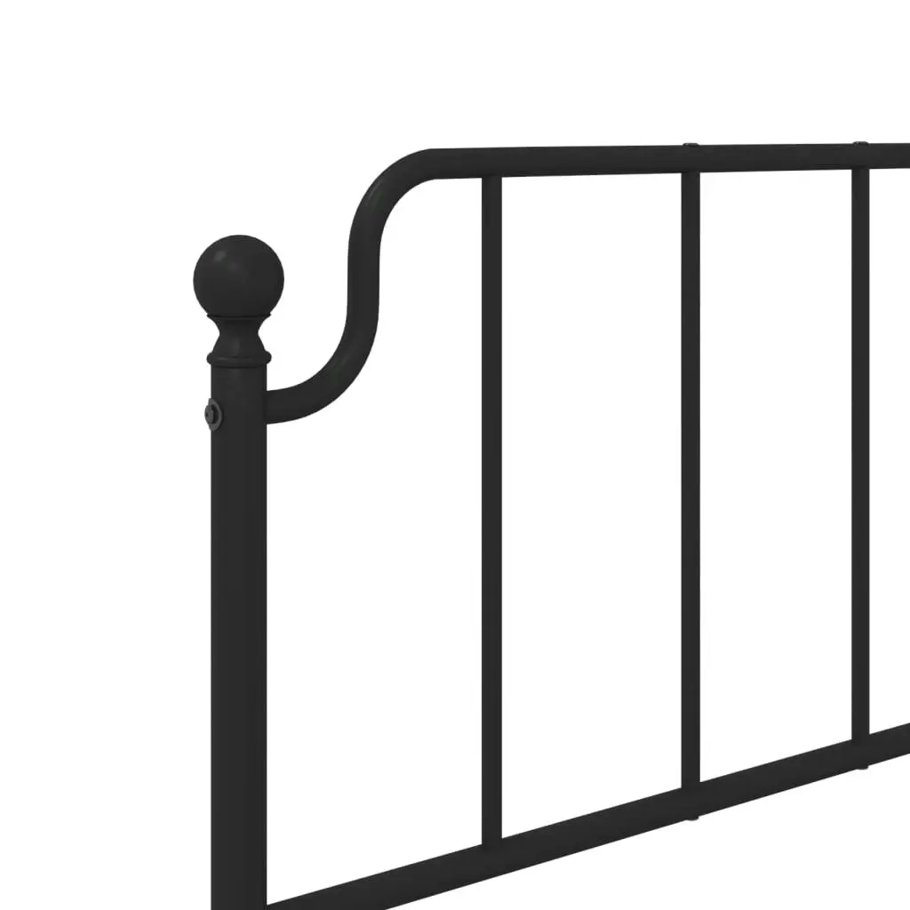 Metal Bed Frame with Headboard Black 107x203 cm 373883