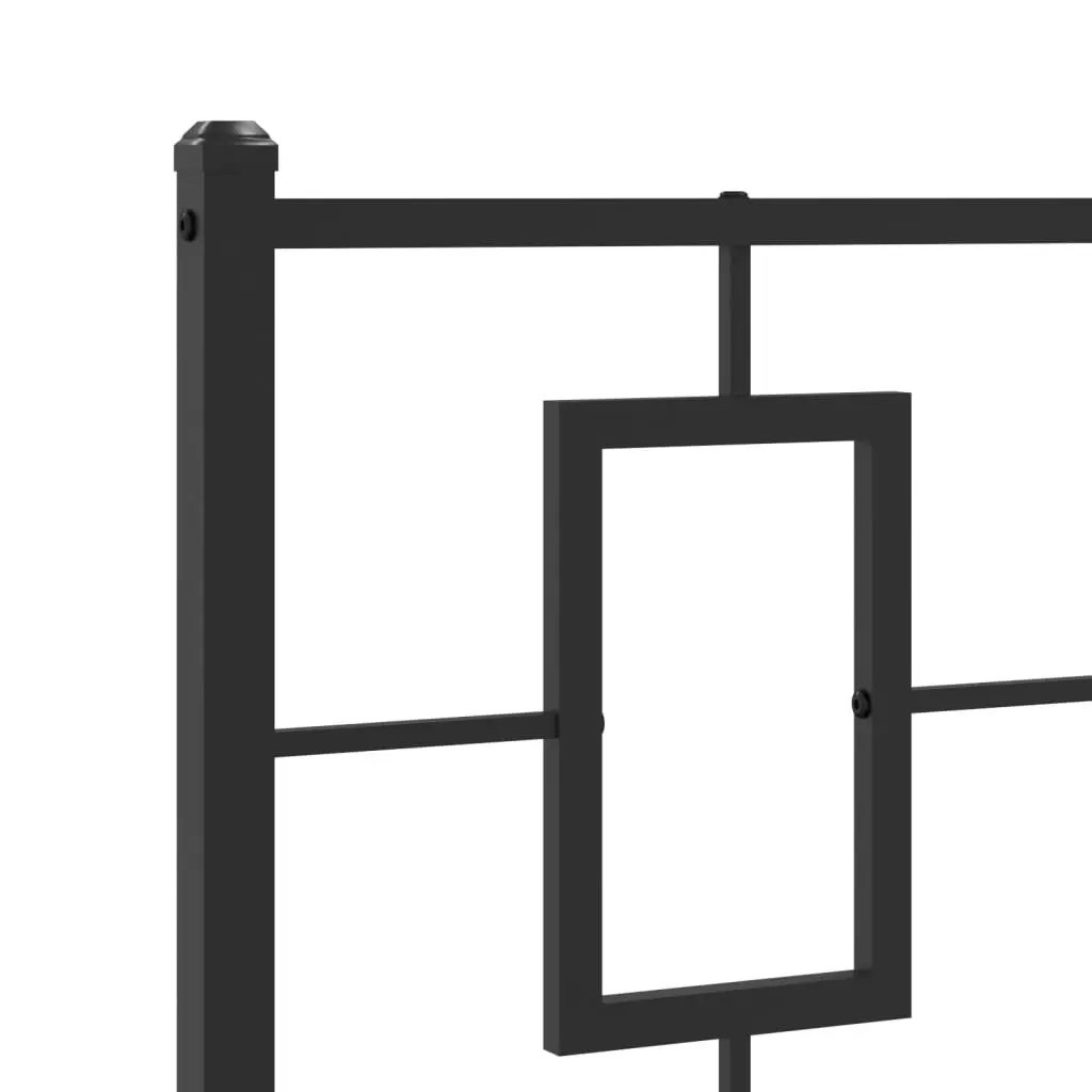 Metal Bed Frame with Headboard Black 107x203 cm 374237