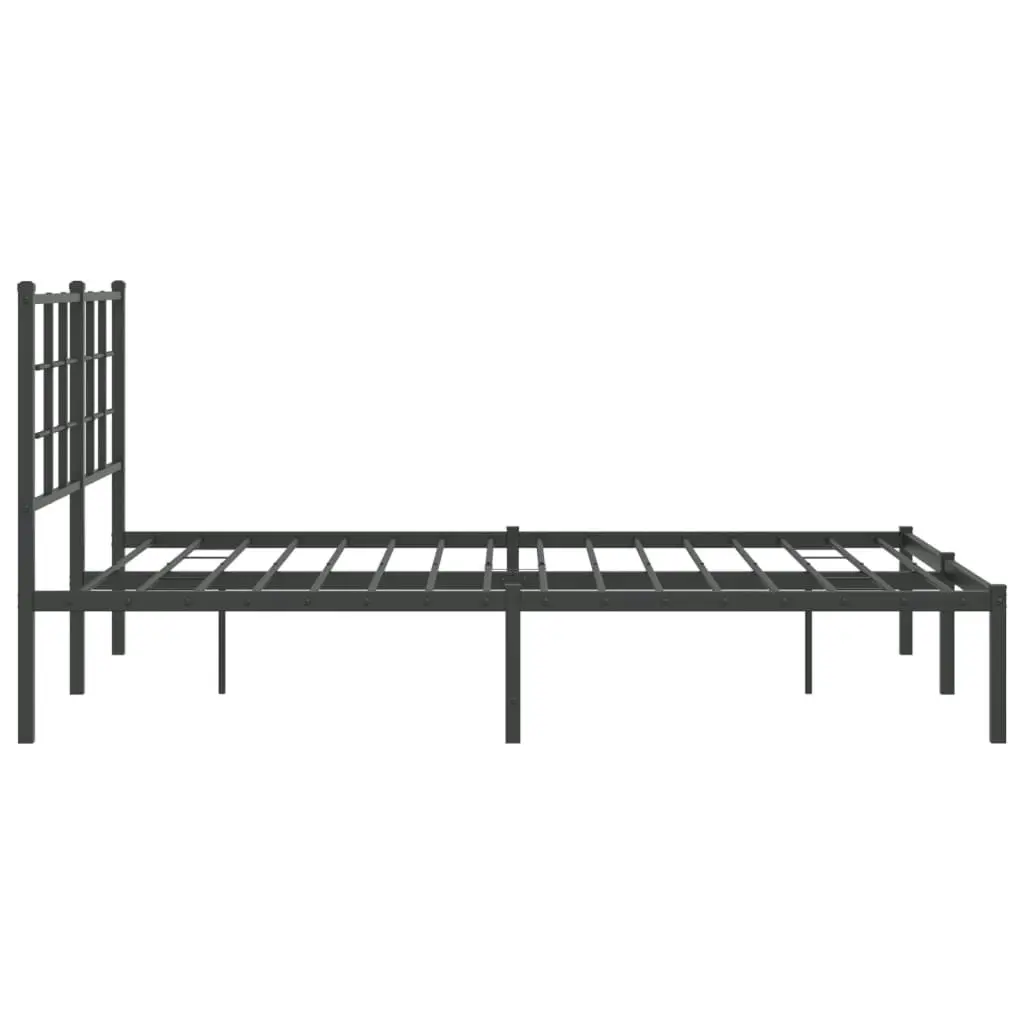 Metal Bed Frame without Mattress with Headboard Black 135x190 cm 355560