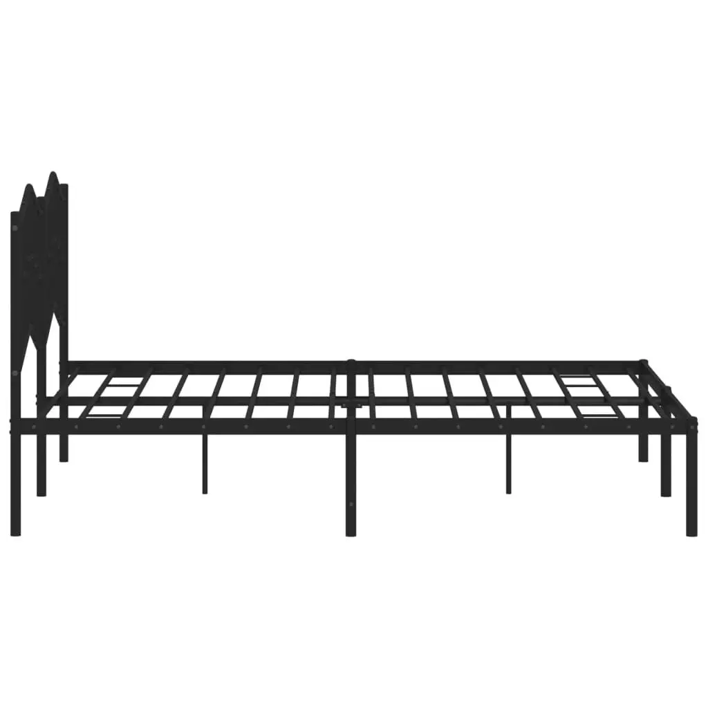 Metal Bed Frame without Mattress with Headboard Black 135x190 cm 373788