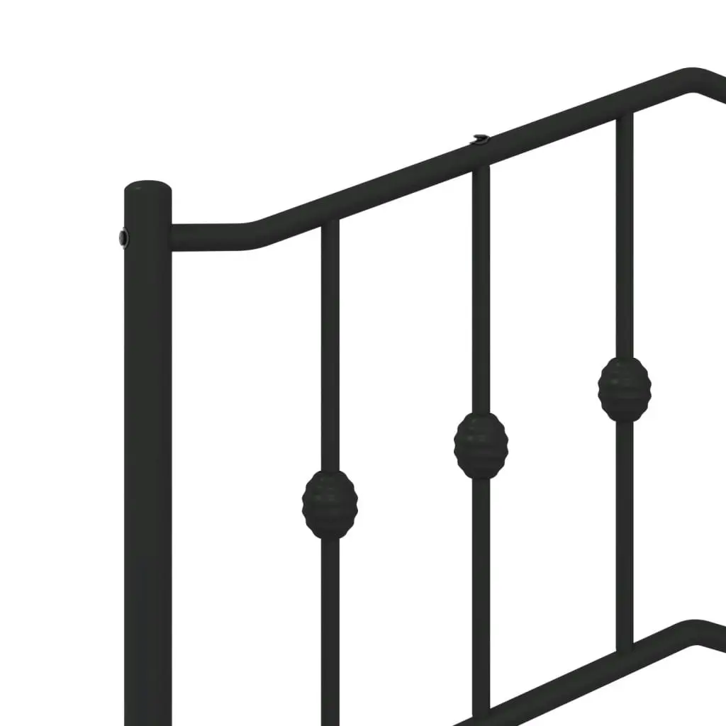 Metal Bed Frame without Mattress with Headboard Black 135x190 cm 373788