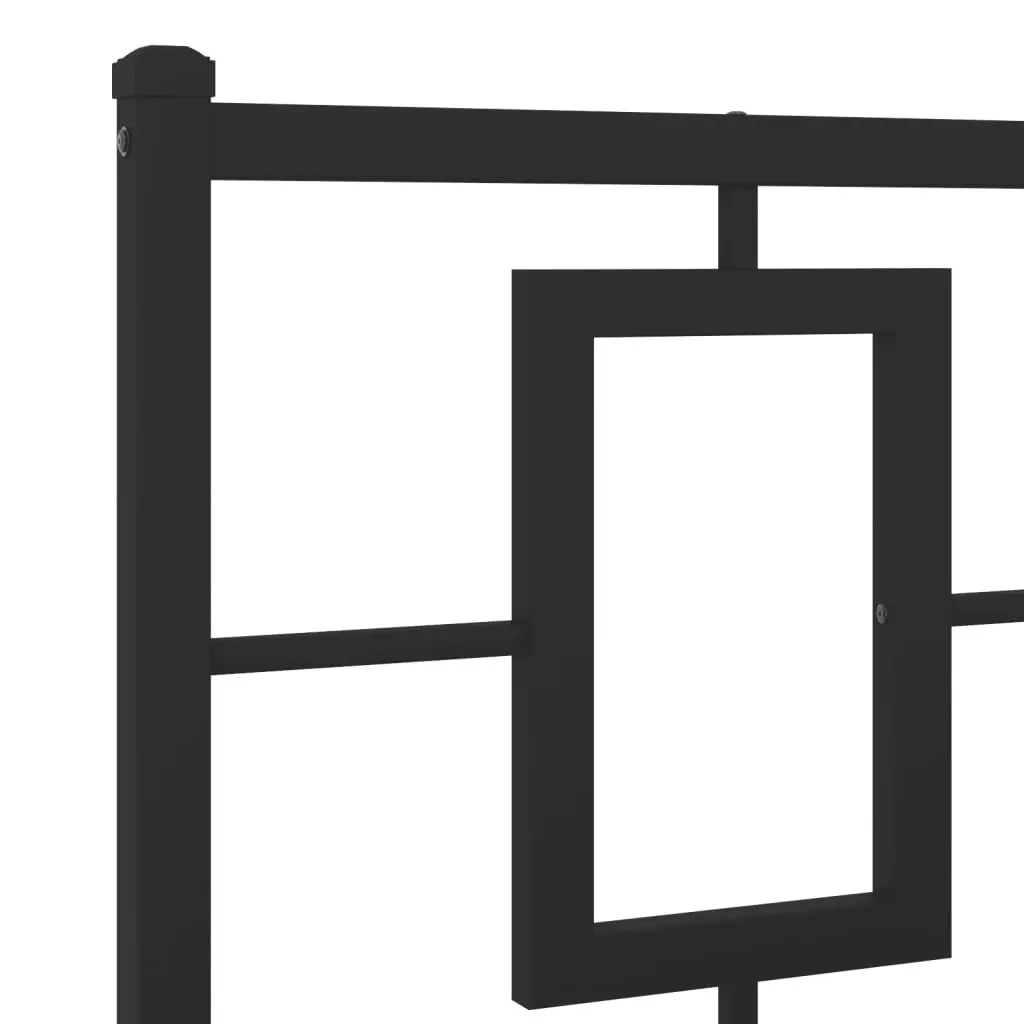 Metal Bed Frame without Mattress with Headboard Black 135x190 cm 374240