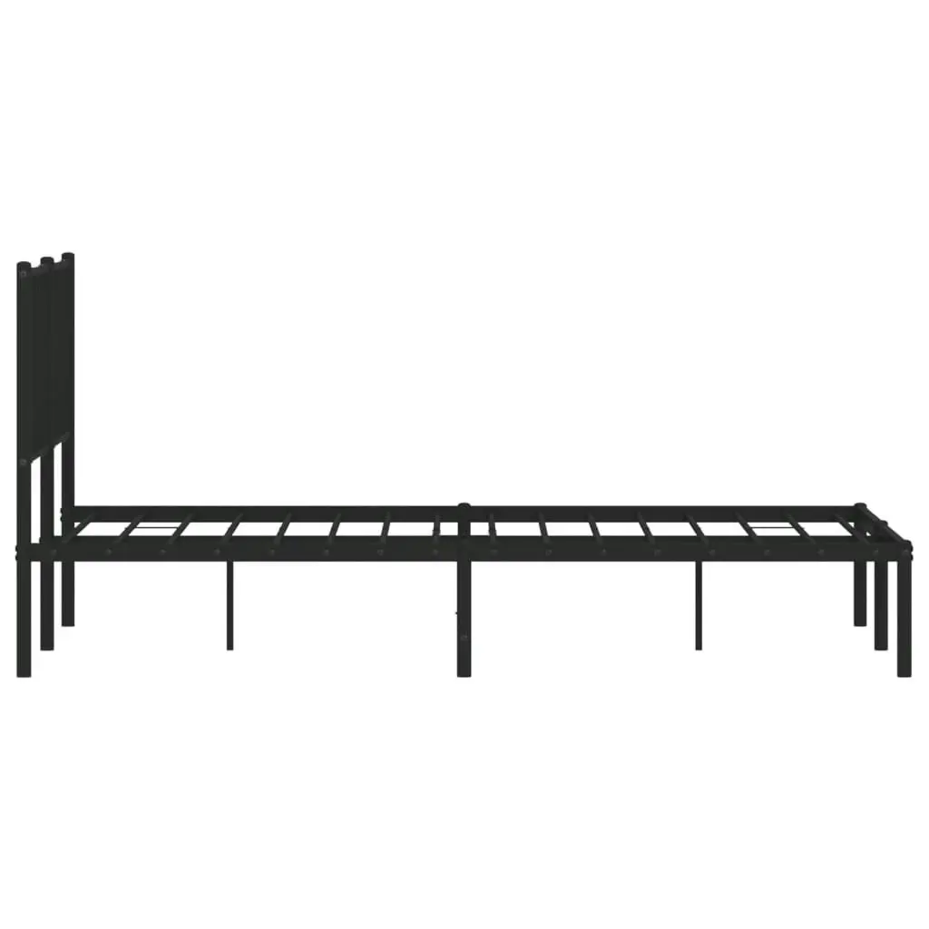 Metal Bed Frame with Headboard Black 135x190 cm 374436