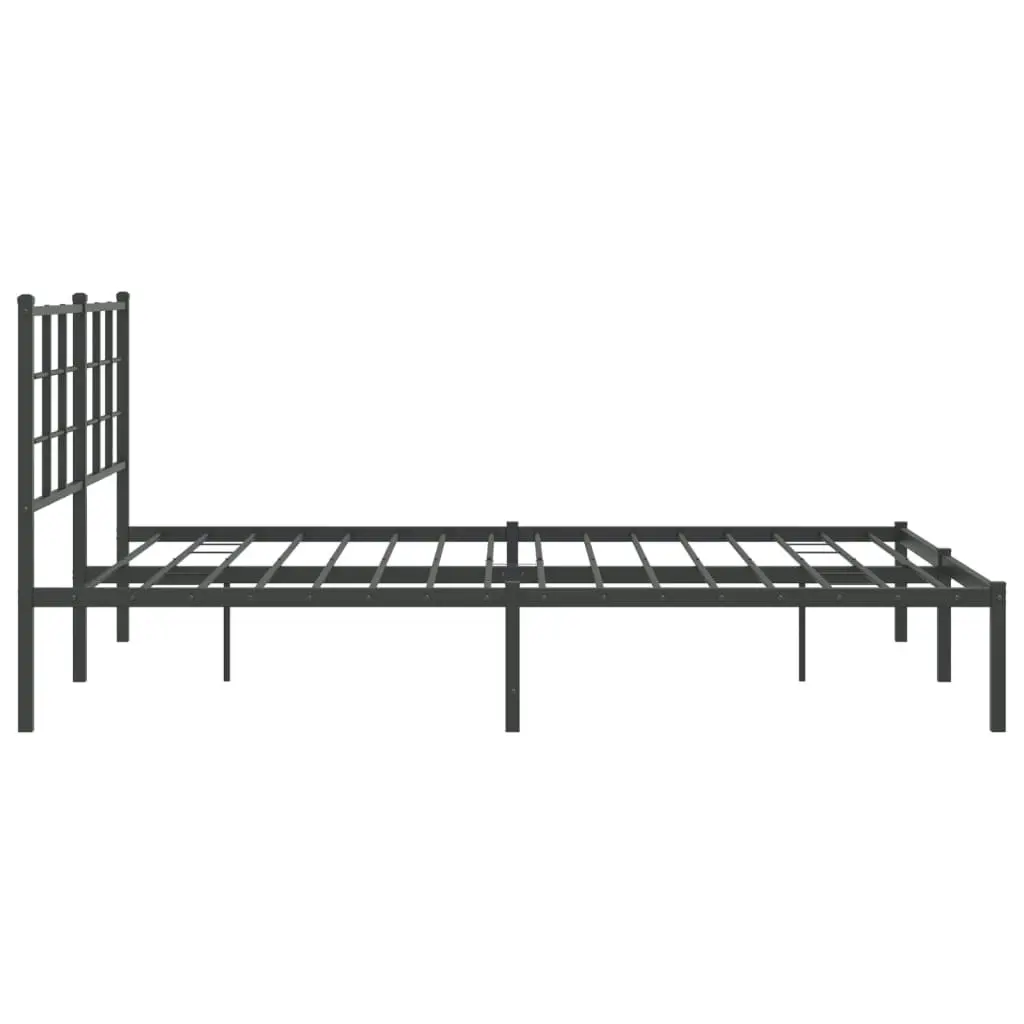 Metal Bed Frame with Headboard Black 150x200 cm 355563