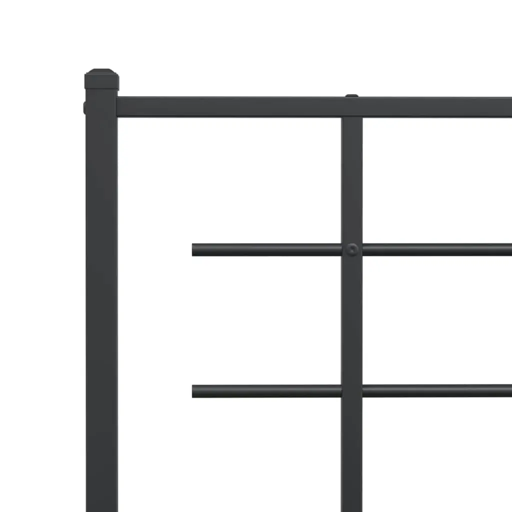 Metal Bed Frame with Headboard Black 150x200 cm 355563