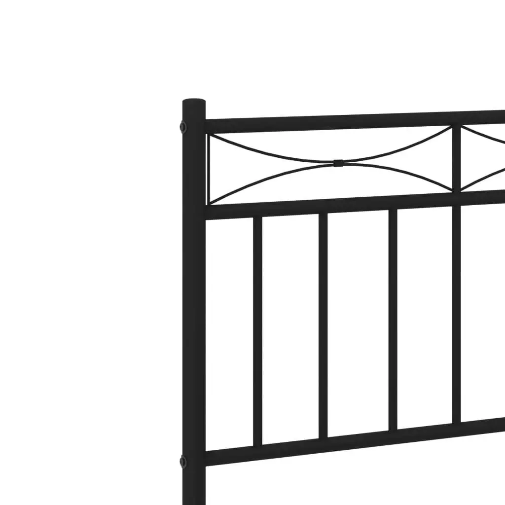 Metal Bed Frame with Headboard Black 150x200 cm 373693