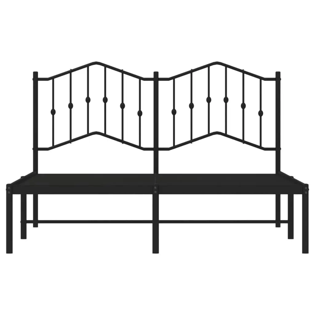 Metal Bed Frame with Headboard Black 150x200 cm 373791