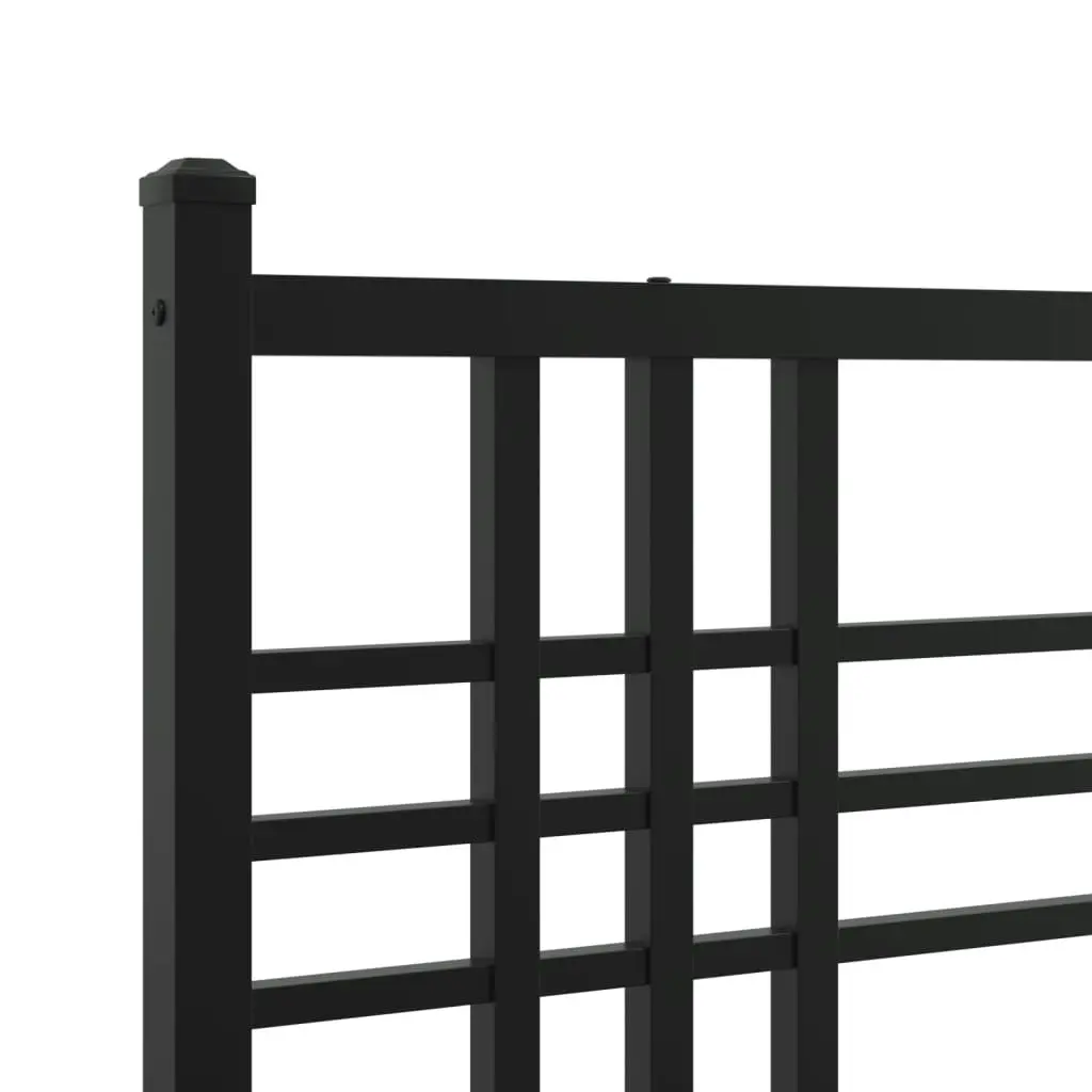 Metal Bed Frame with Headboard Black 150x200 cm 376326