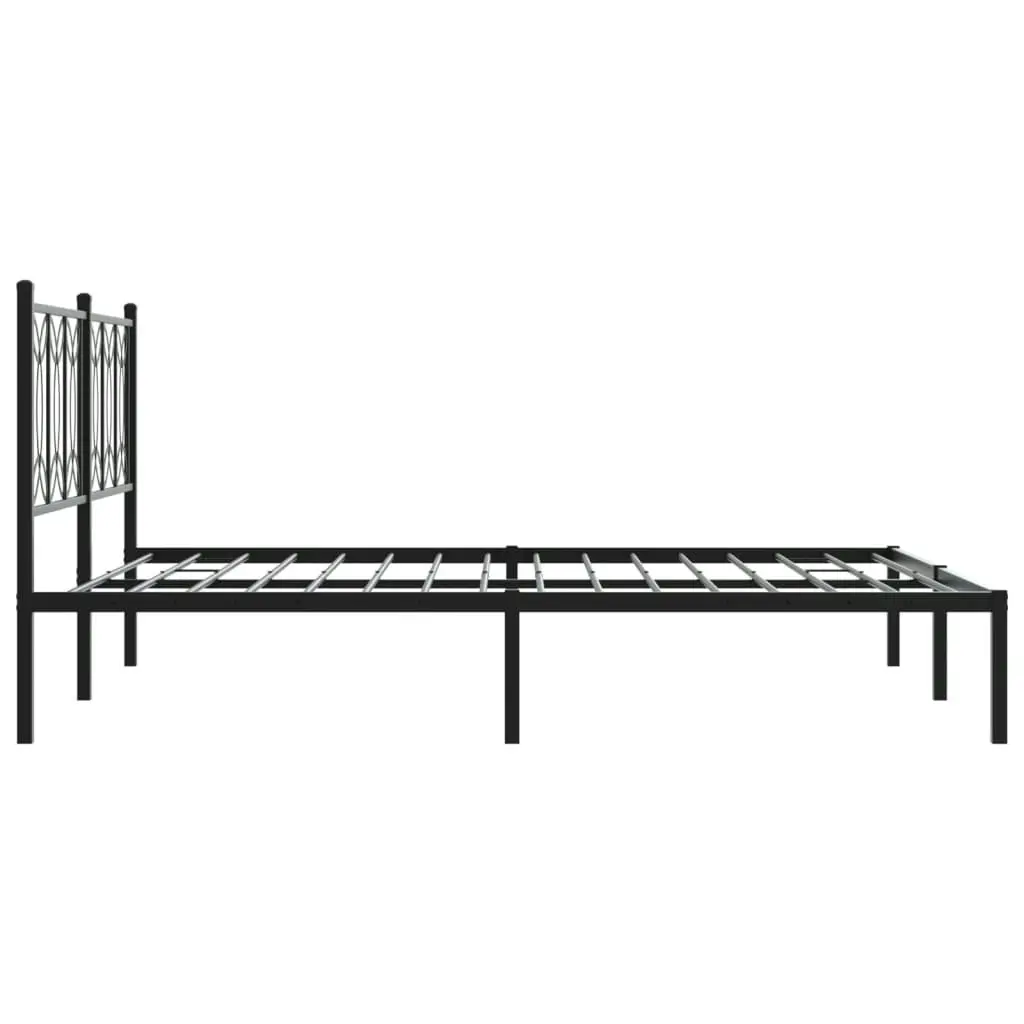 Metal Bed Frame with Headboard Black 150x200 cm 376130