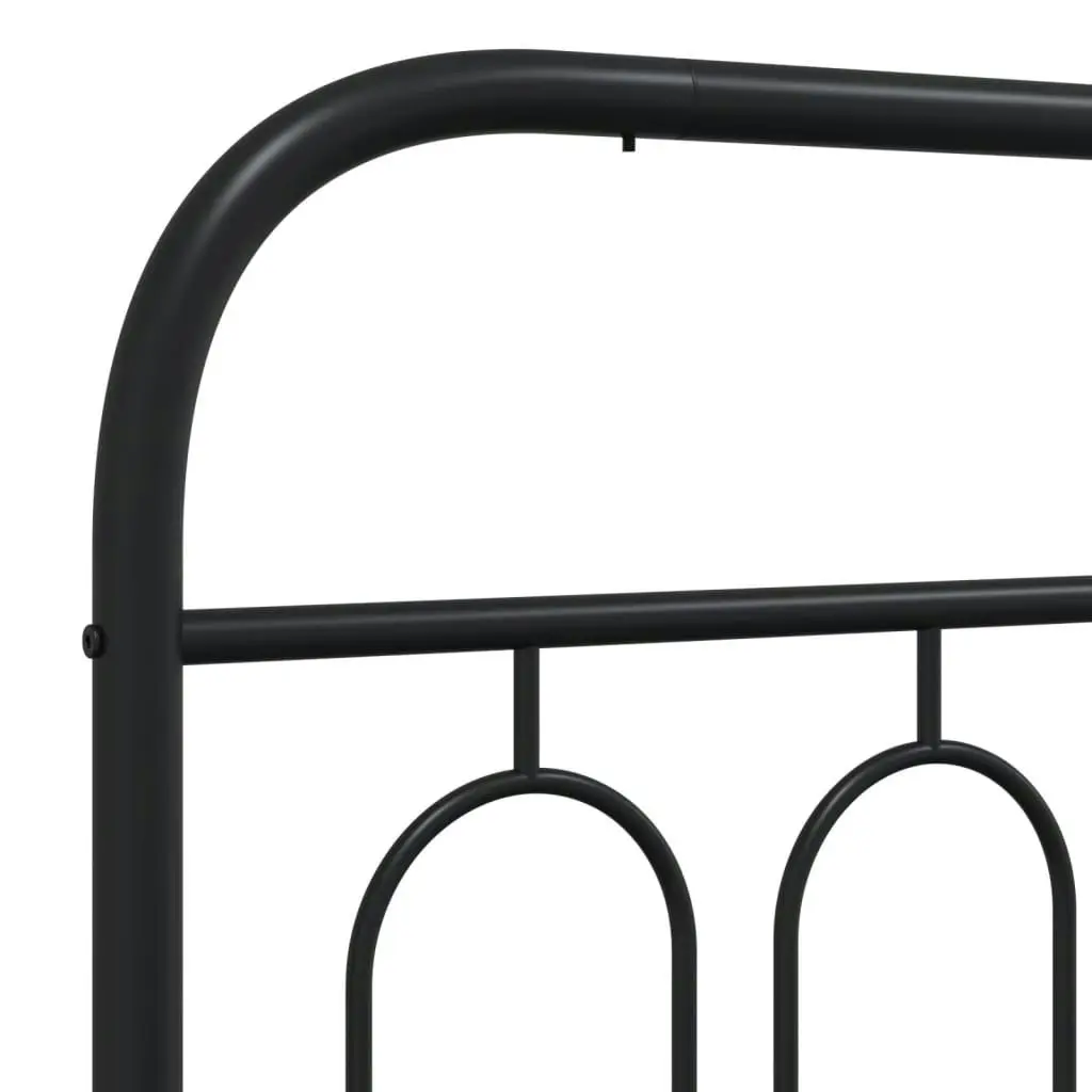 Metal Bed Frame with Headboard Black 150x200 cm 377119