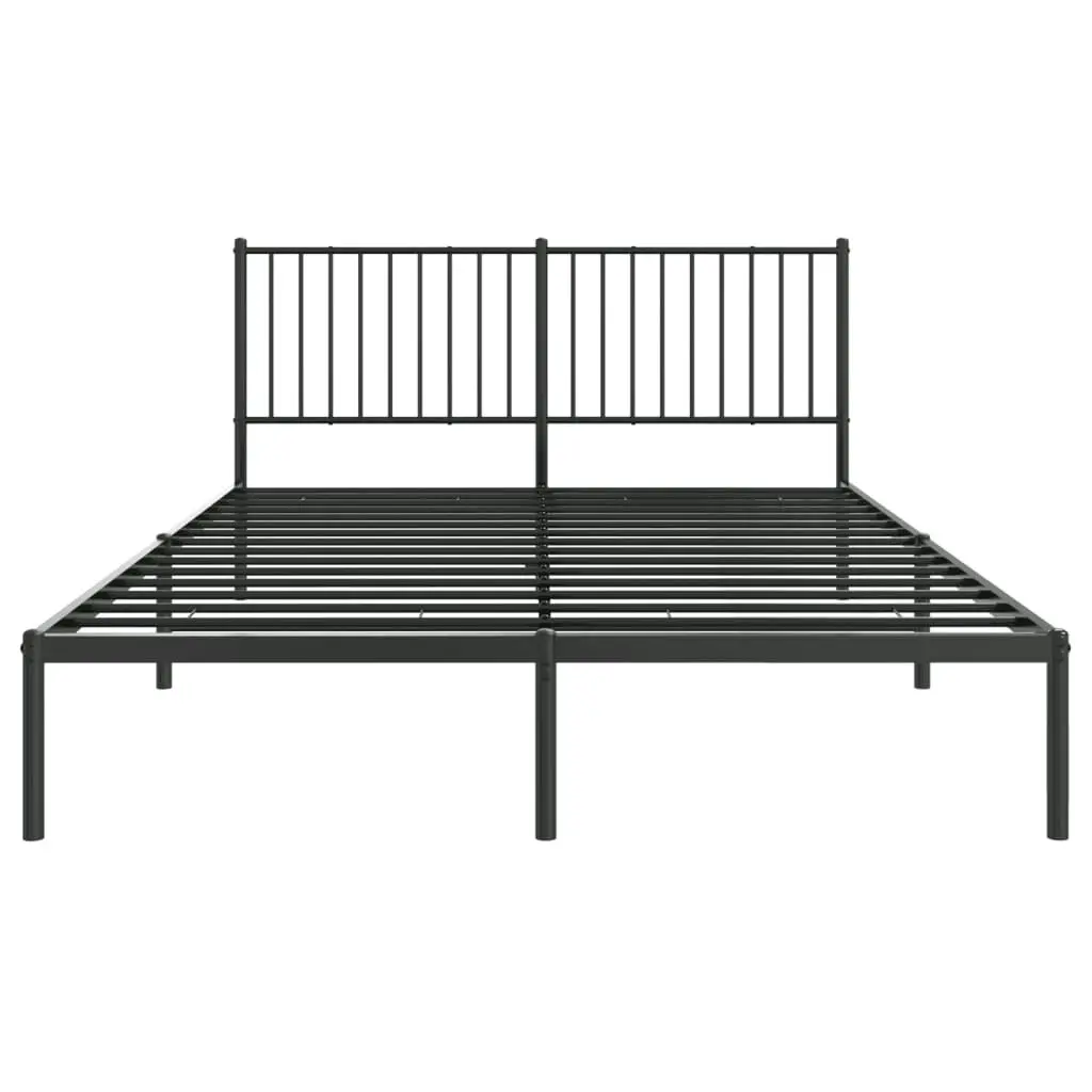 Metal Bed Frame with Headboard Black 153x203 cm Queen Size 350866