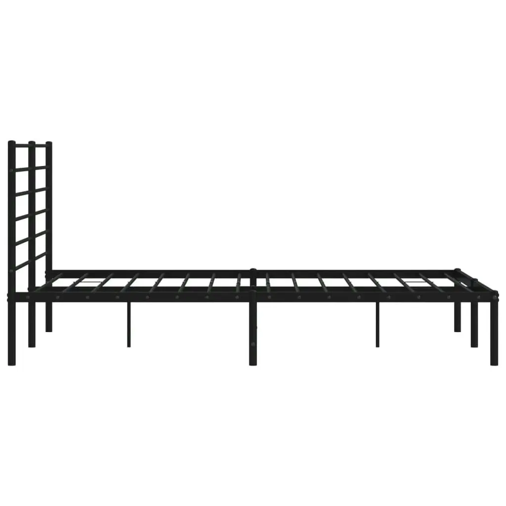 Metal Bed Frame with Headboard Black 153x203 cm Queen 352321