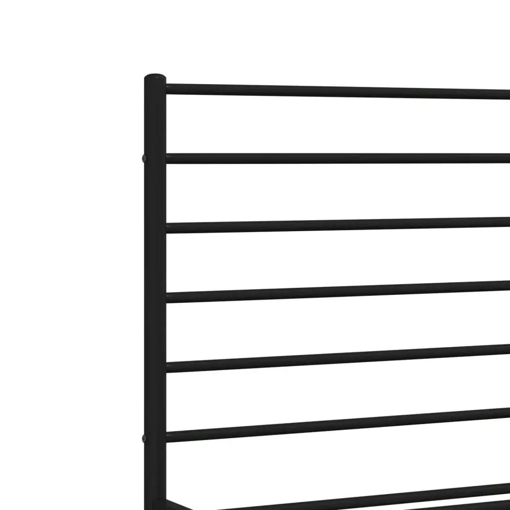 Metal Bed Frame with Headboard Black 153x203 cm Queen 352321