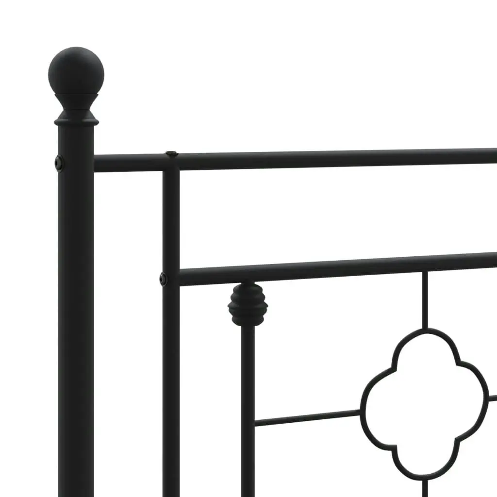 Metal Bed Frame with Headboard Black 150x200 cm 374341