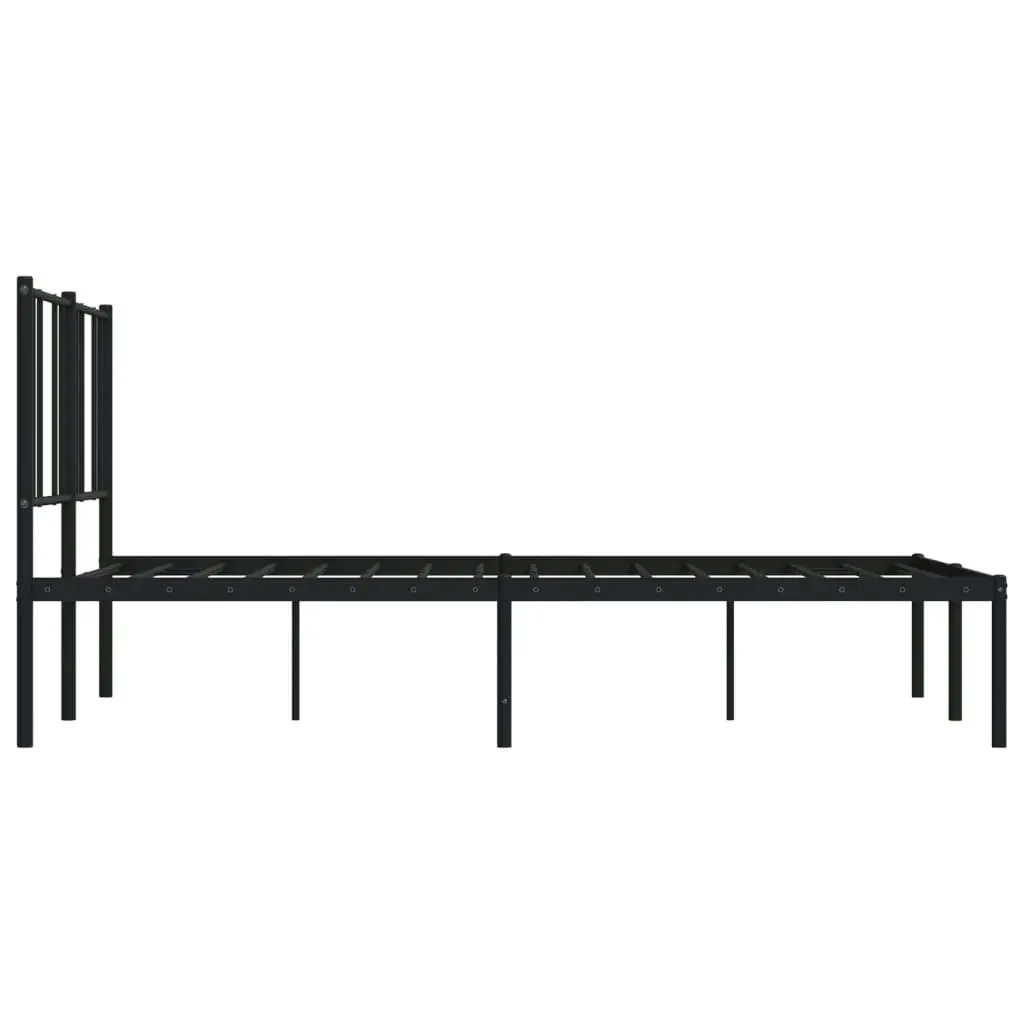 Metal Bed Frame with Headboard Black 153x203 cm Queen Size 352482